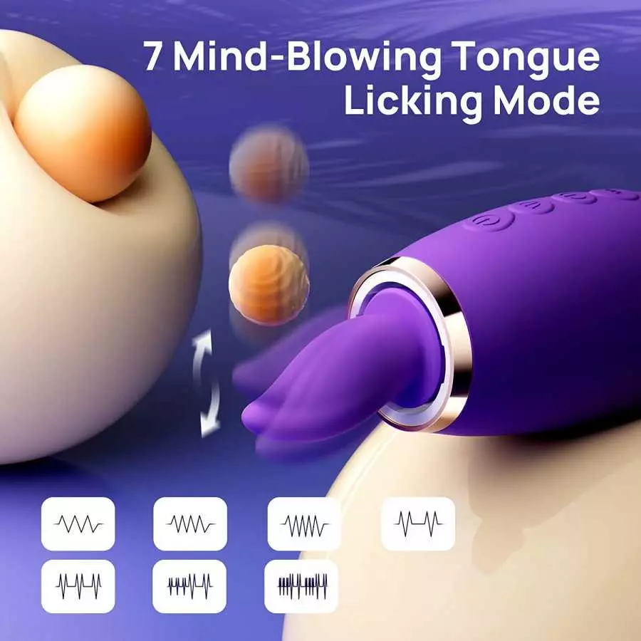 Kstasn Clitoral Licking SuctionToy G spot Vibrator - Tongue Oral Vibrating Adult Sex Toys for Women Pleasure with a Suction Cup 