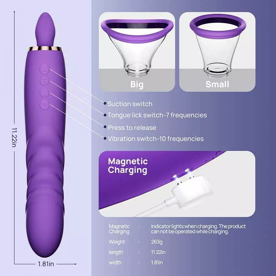 Kstasn Clitoral Licking SuctionToy G spot Vibrator - Tongue Oral Vibrating Adult Sex Toys for Women Pleasure with a Suction Cup 