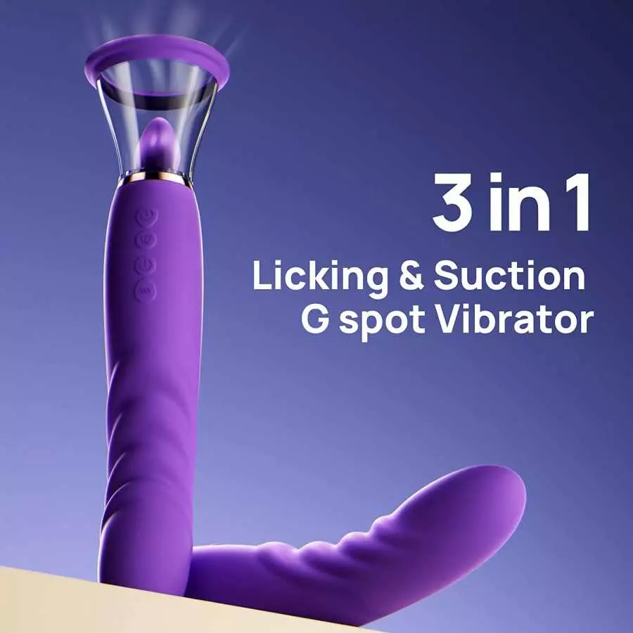 Kstasn Clitoral Licking SuctionToy G spot Vibrator - Tongue Oral Vibrating Adult Sex Toys for Women Pleasure with a Suction Cup 