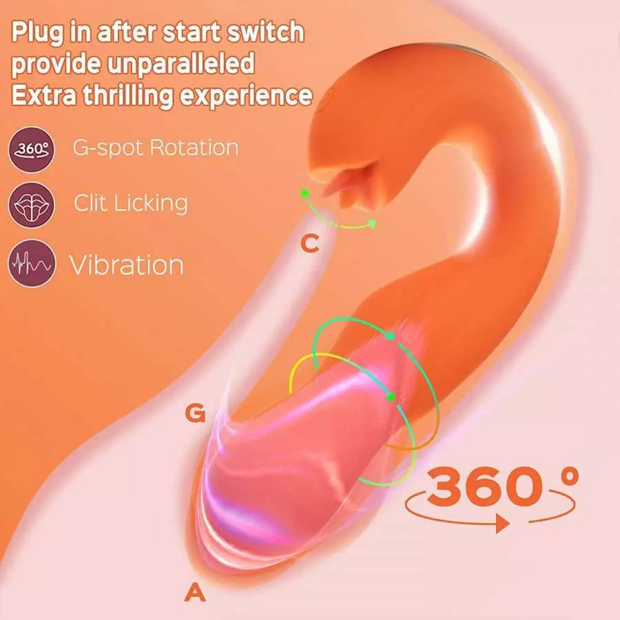 Clitoral Licking Rotating G Spot Vibrator Honey Play Box ‘Joi ’ 3 in 1 Clit Tongue Dildo Vaginal Vibrating Stimulator Adult Sex 