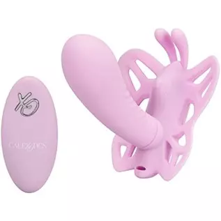 CalExotics Venus Butterfly Silicone Remote Venus G – Hands Free Strap On Personal Massager Probe with Controller – Waterproof Ad