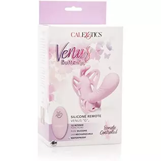 CalExotics Venus Butterfly Silicone Remote Venus G – Hands Free Strap On Personal Massager Probe with Controller – Waterproof Ad