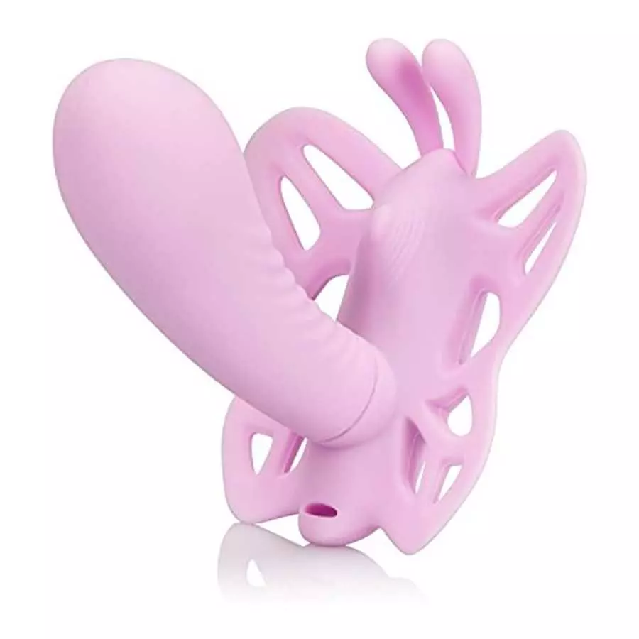 CalExotics Venus Butterfly Silicone Remote Venus G – Hands Free Strap On Personal Massager Probe with Controller – Waterproof Ad