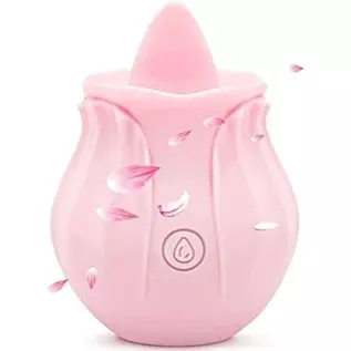 202 Women Rose Tongue & Lick 10 Modes Toys Vibrant Rose The Rose Toy for Women Couples Vibrator Toy for Women (02-Pink)