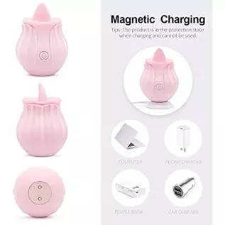 202 Women Rose Tongue & Lick 10 Modes Toys Vibrant Rose The Rose Toy for Women Couples Vibrator Toy for Women (02-Pink)