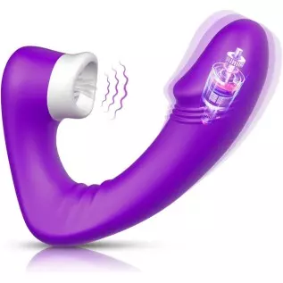 Adorime Vibrating G-spot Clitoris Licking Vibrator - Realistic Dildo Clitoral Vaginal Stimulator Adult Toys with 3 Licking & 9 V