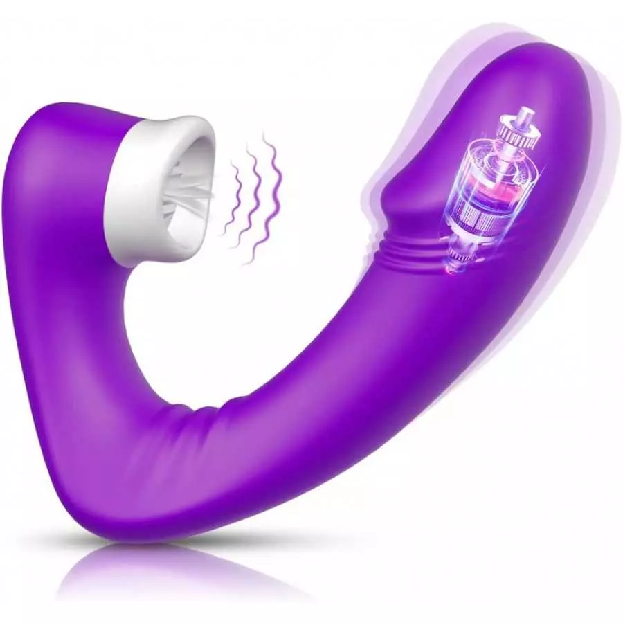 Adorime Vibrating G-spot Clitoris Licking Vibrator - Realistic Dildo Clitoral Vaginal Stimulator Adult Toys with 3 Licking & 9 V Adorime Vibrating G-spot Clitoris Licking Vibrator - Realistic Dildo Clitoral Vaginal Stimulator Adult Toys with 3 Licking & 9 V