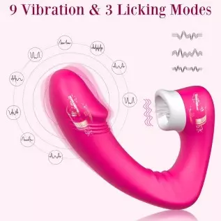 Adorime Vibrating G-spot Clitoris Licking Vibrator - Realistic Dildo Clitoral Vaginal Stimulator Adult Toys with 3 Licking & 9 V Adorime Vibrating G-spot Clitoris Licking Vibrator - Realistic Dildo Clitoral Vaginal Stimulator Adult Toys with 3 Licking & 9 V