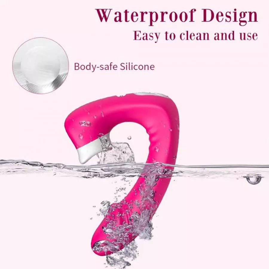 Adorime Vibrating G-spot Clitoris Licking Vibrator - Realistic Dildo Clitoral Vaginal Stimulator Adult Toys with 3 Licking & 9 V