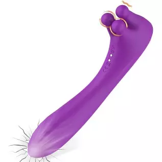 Clitoral Vibrator with Trio of Fondling Nubs - BOMBEX John, G Spot Vibrator with Innovative Gyrating Clitorals Stimulator, 9 Ple