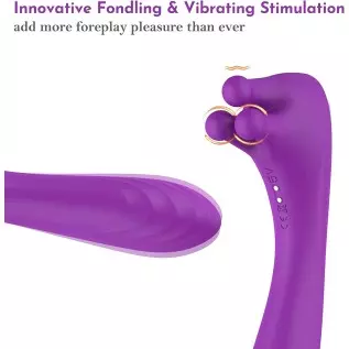 Clitoral Vibrator with Trio of Fondling Nubs - BOMBEX John, G Spot Vibrator with Innovative Gyrating Clitorals Stimulator, 9 Ple Clitoral Vibrator with Trio of Fondling Nubs - BOMBEX John, G Spot Vibrator with Innovative Gyrating Clitorals Stimulator, 9 Ple