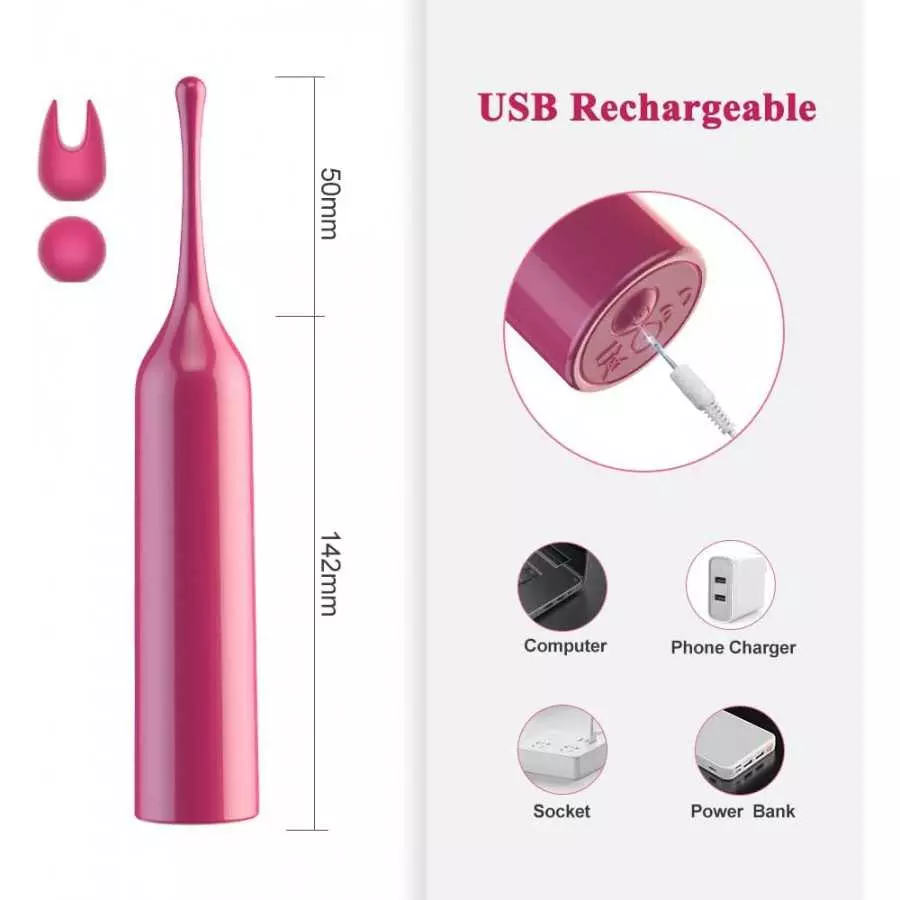 High-Frequency G Spot Clitoral Vibrator for Women - Adorime Super Powerful Mini Clitoris Stimulator with 10 Vibration Modes, Rec