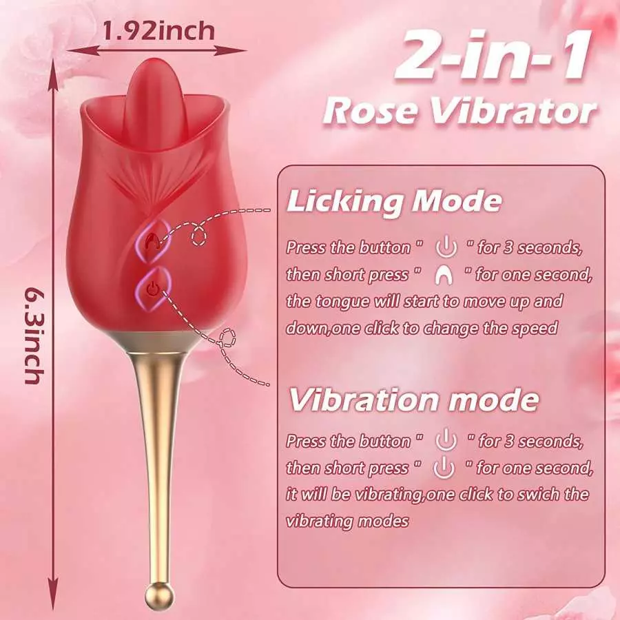 Rose Sex Stimulator for Women, EVYLEEN Rose Toy with 10 Thrusting & Vibration Modes, Rose Toy Vibrator for Women with Thrusting 