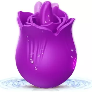 Rose Toys Vibrator for Women, Tongue Licking Clitoral Vibrator with 9 Stimulating Modes, Swing Vibrating Tongue Vibrator Nipple 