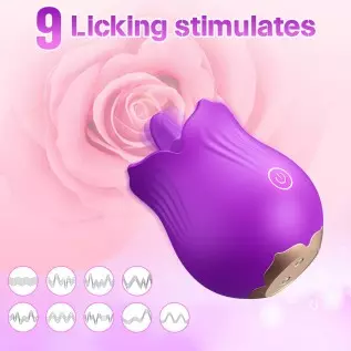Rose Toys Vibrator for Women, Tongue Licking Clitoral Vibrator with 9 Stimulating Modes, Swing Vibrating Tongue Vibrator Nipple Rose Toys Vibrator for Women, Tongue Licking Clitoral Vibrator with 9 Stimulating Modes, Swing Vibrating Tongue Vibrator Nipple