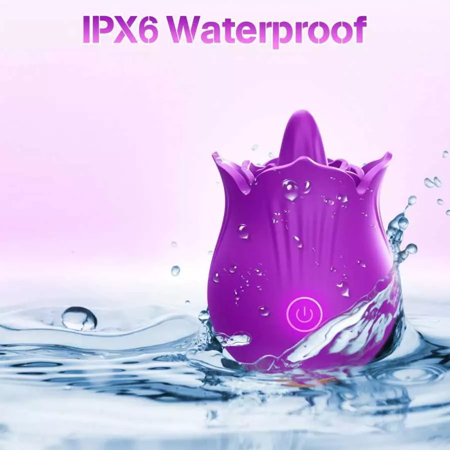 Rose Toys Vibrator for Women, Tongue Licking Clitoral Vibrator with 9 Stimulating Modes, Swing Vibrating Tongue Vibrator Nipple 