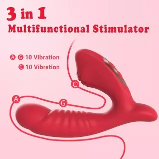 Clitoral G Spot Vibrator for Double Stimulation, Sex Stimulator for Women with 10 Powerful Vibrating Rechargeable Vagina Nipples Clitoral G Spot Vibrator for Double Stimulation, Sex Stimulator for Women with 10 Powerful Vibrating Rechargeable Vagina Nipples