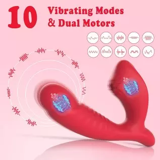 Clitoral G Spot Vibrator for Double Stimulation, Sex Stimulator for Women with 10 Powerful Vibrating Rechargeable Vagina Nipples Clitoral G Spot Vibrator for Double Stimulation, Sex Stimulator for Women with 10 Powerful Vibrating Rechargeable Vagina Nipples