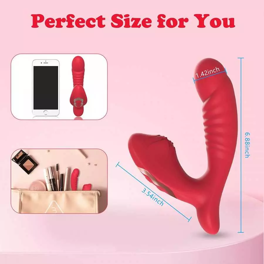 Clitoral G Spot Vibrator for Double Stimulation, Sex Stimulator for Women with 10 Powerful Vibrating Rechargeable Vagina Nipples