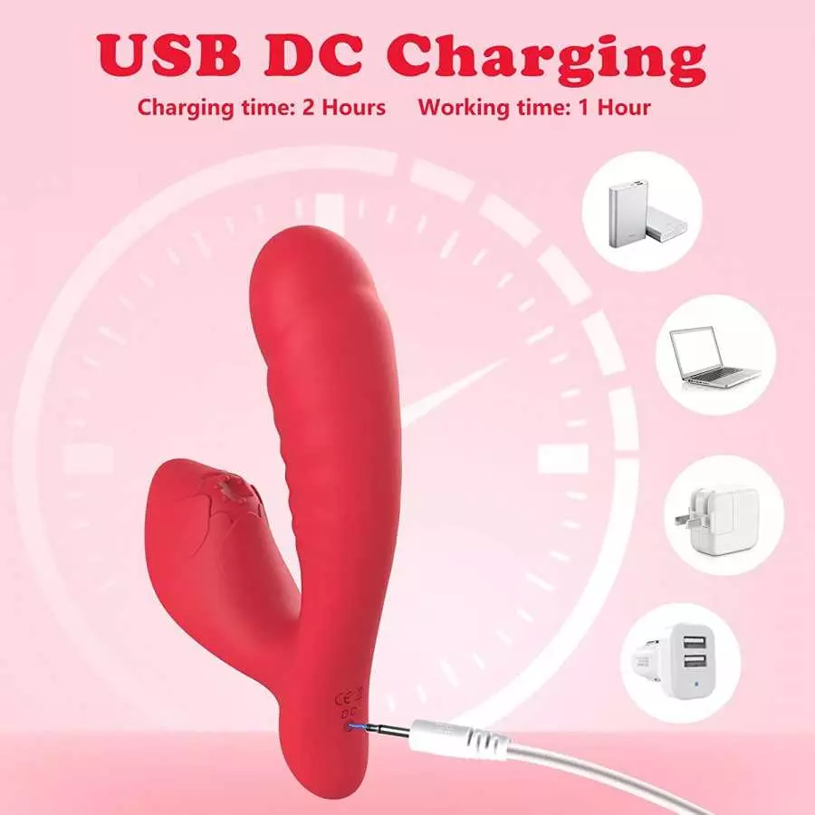 Clitoral G Spot Vibrator for Double Stimulation, Sex Stimulator for Women with 10 Powerful Vibrating Rechargeable Vagina Nipples