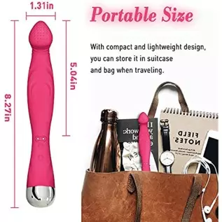 2-IN-1 G Spot Vibrator for Squirt Clitoral Vibes with Taint Teasers, 8 Seconds to Orgasm 10 Vibrations & 5 Flicking Modes Silico