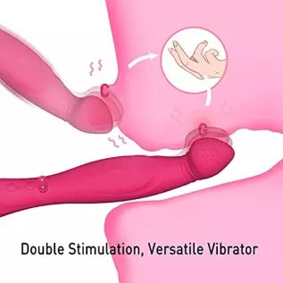 2-IN-1 G Spot Vibrator for Squirt Clitoral Vibes with Taint Teasers, 8 Seconds to Orgasm 10 Vibrations & 5 Flicking Modes Silico