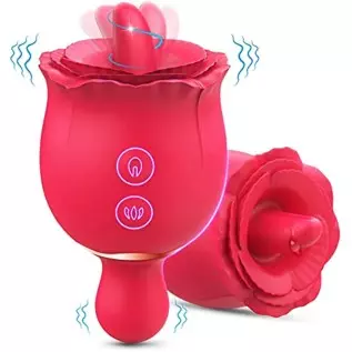 Double-Ended Rose Sex Stimulator for Women - SDYJFZ Lore, Rose Sex Toy with Imitate Real Tongue Licking, Rose Toys/Woman Sex wit