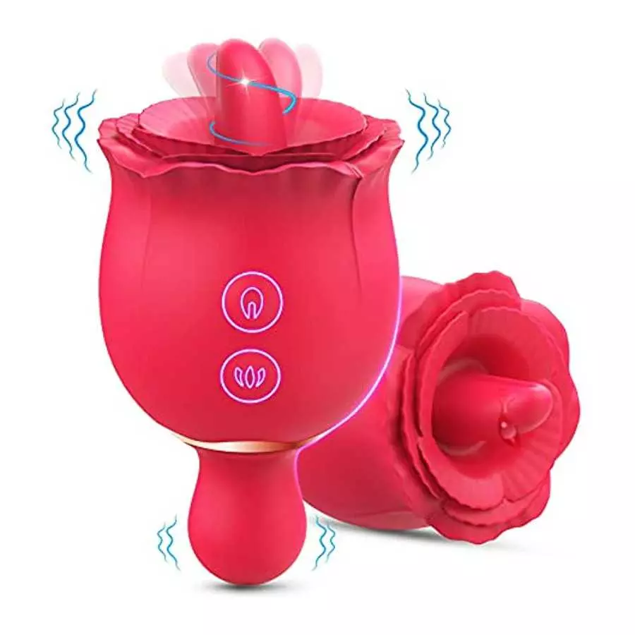 Double-Ended Rose Sex Stimulator for Women - SDYJFZ Lore, Rose Sex Toy with Imitate Real Tongue Licking, Rose Toys/Woman Sex wit Double-Ended Rose Sex Stimulator for Women - SDYJFZ Lore, Rose Sex Toy with Imitate Real Tongue Licking, Rose Toys/Woman Sex wit