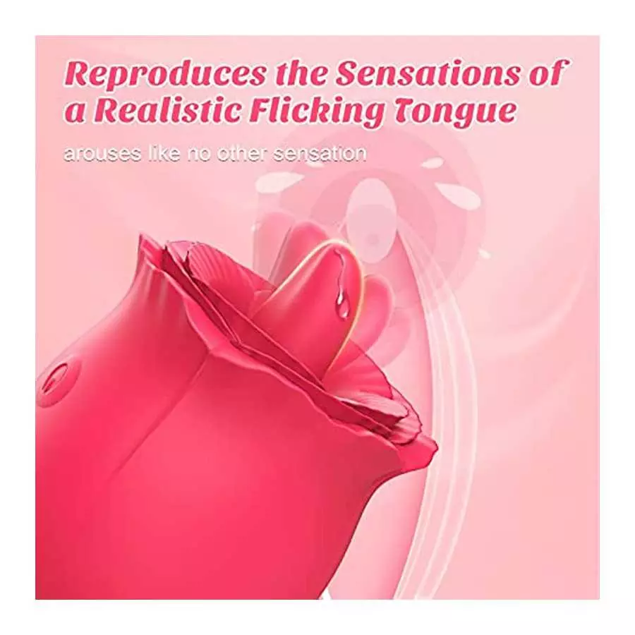 Double-Ended Rose Sex Stimulator for Women - SDYJFZ Lore, Rose Sex Toy with Imitate Real Tongue Licking, Rose Toys/Woman Sex wit