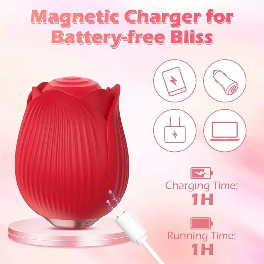 Rose Sex Stimulator for Women, SENSIVO Adult Sex Toys for Womens Sex Pleasure, Rose Toy Vibrator with 9 Licking & Vibrating Mode