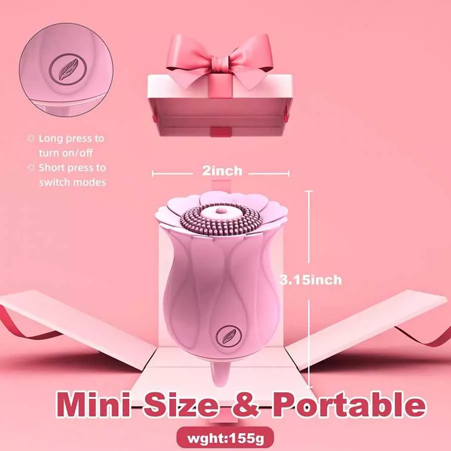 Rose Sex Toy - Adult Sex Toys for Women Vibrators, Rose Sex Stimulator for Women Sucking Nipple Clit Sucker with 10 Tapping & Su
