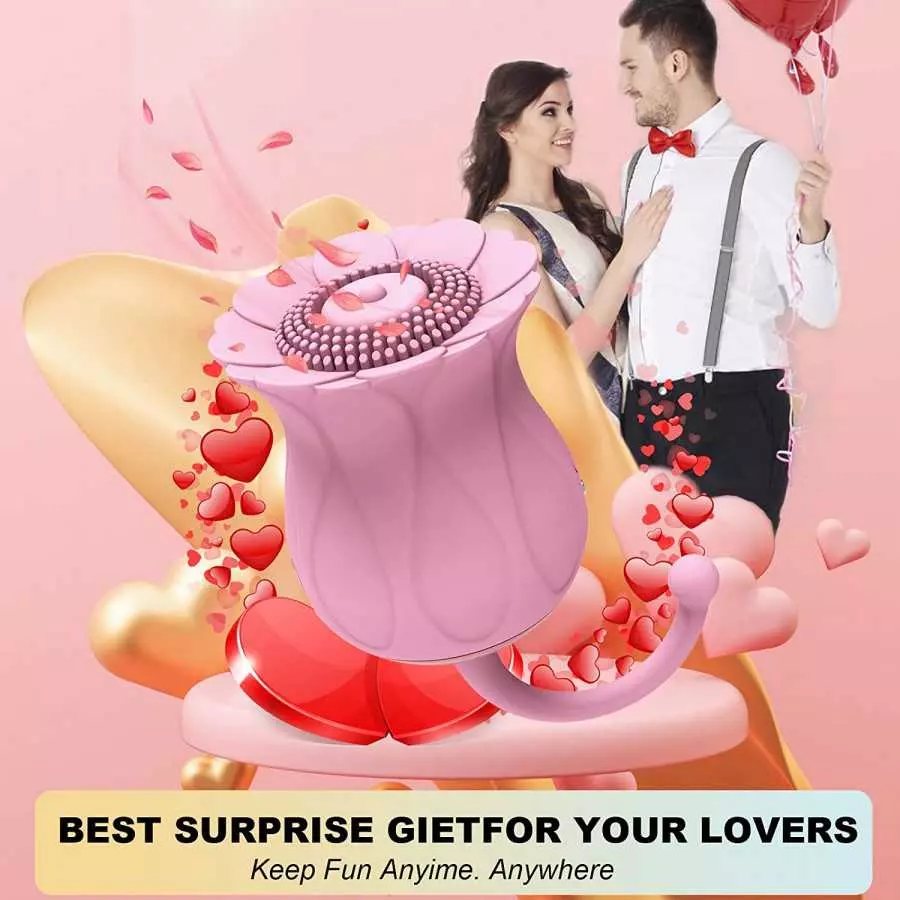 Rose Sex Toy - Adult Sex Toys for Women Vibrators, Rose Sex Stimulator for Women Sucking Nipple Clit Sucker with 10 Tapping & Su