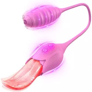 Clitoral Vibrator, Tongue Licking Sex Toy, Realistic high Simulation Tongue Blowjob Toys,2 in 1 Upgrade Sex Stimulator for Women