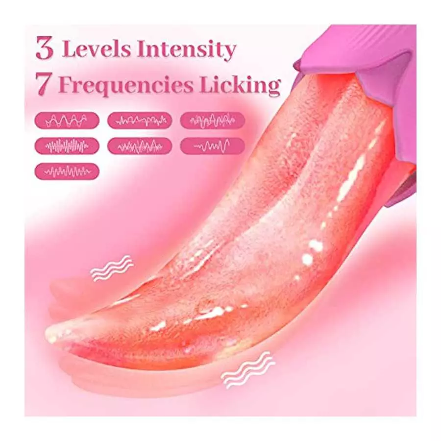 Clitoral Vibrator, Tongue Licking Sex Toy, Realistic high Simulation Tongue Blowjob Toys,2 in 1 Upgrade Sex Stimulator for Women