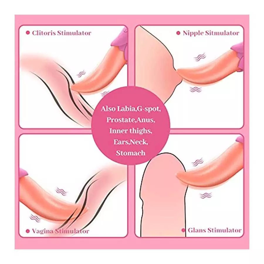 Clitoral Vibrator, Tongue Licking Sex Toy, Realistic high Simulation Tongue Blowjob Toys,2 in 1 Upgrade Sex Stimulator for Women