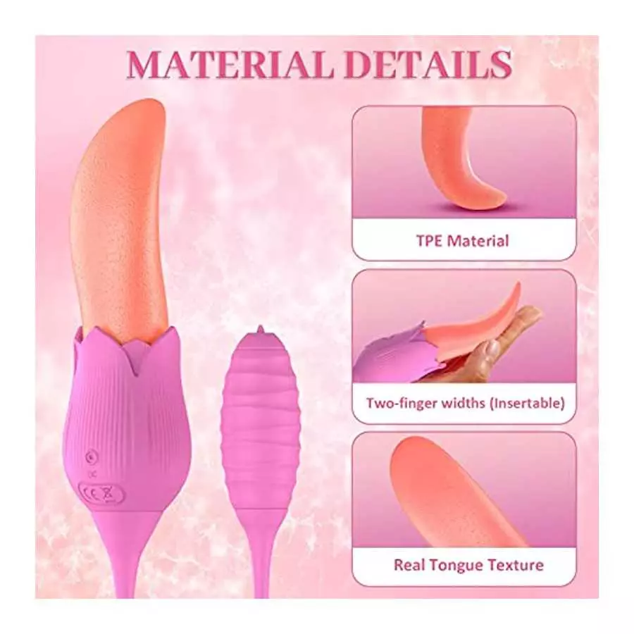 Clitoral Vibrator, Tongue Licking Sex Toy, Realistic high Simulation Tongue Blowjob Toys,2 in 1 Upgrade Sex Stimulator for Women
