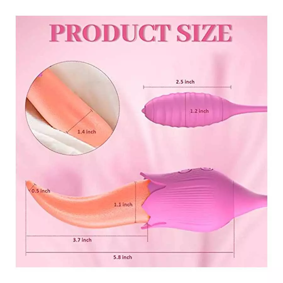 Clitoral Vibrator, Tongue Licking Sex Toy, Realistic high Simulation Tongue Blowjob Toys,2 in 1 Upgrade Sex Stimulator for Women