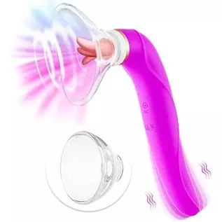 Clitoral Sucking Licking Vibrator, G Spot Tongue Vibrator with 8 Suction Modes & 10 Tail Vibration Modes & 5 Licking Modes, Sex 