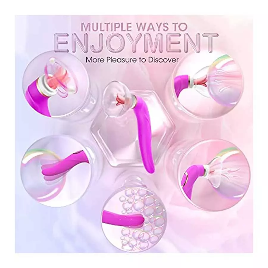 Clitoral Sucking Licking Vibrator, G Spot Tongue Vibrator with 8 Suction Modes & 10 Tail Vibration Modes & 5 Licking Modes, Sex 