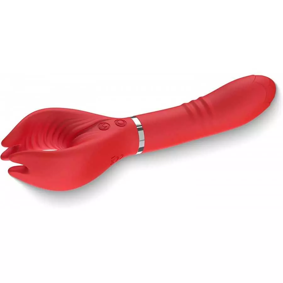 G spot Clitoral Dildo Vibrator, Acvioo Clit Clamp Rose Toy Rabbit Vibrator Clitoris Nipple Penis Massager Stimulator with 7 Stro