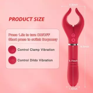 G spot Clitoral Dildo Vibrator, Acvioo Clit Clamp Rose Toy Rabbit Vibrator Clitoris Nipple Penis Massager Stimulator with 7 Stro