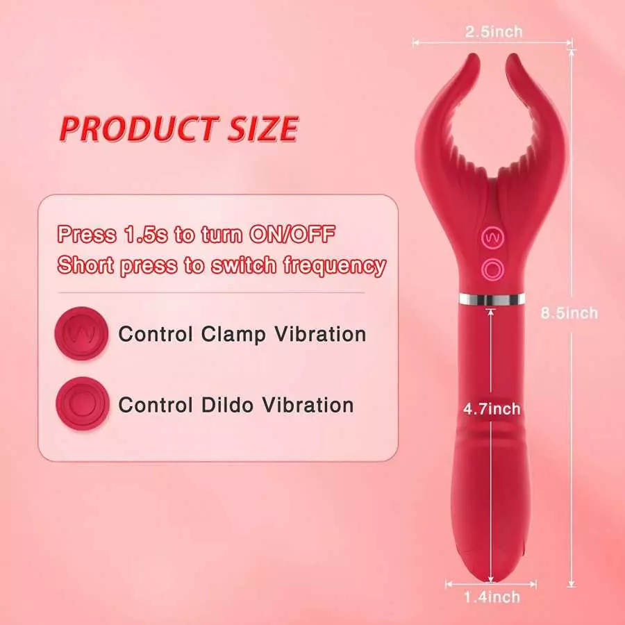 G spot Clitoral Dildo Vibrator, Acvioo Clit Clamp Rose Toy Rabbit Vibrator Clitoris Nipple Penis Massager Stimulator with 7 Stro