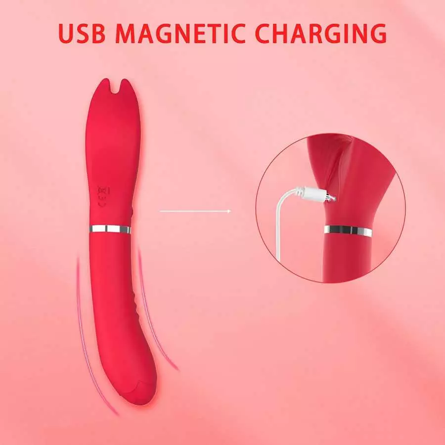 G spot Clitoral Dildo Vibrator, Acvioo Clit Clamp Rose Toy Rabbit Vibrator Clitoris Nipple Penis Massager Stimulator with 7 Stro