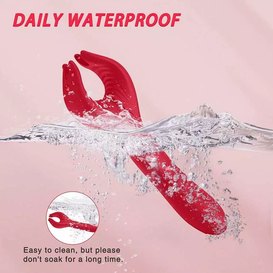 G spot Clitoral Dildo Vibrator, Acvioo Clit Clamp Rose Toy Rabbit Vibrator Clitoris Nipple Penis Massager Stimulator with 7 Stro