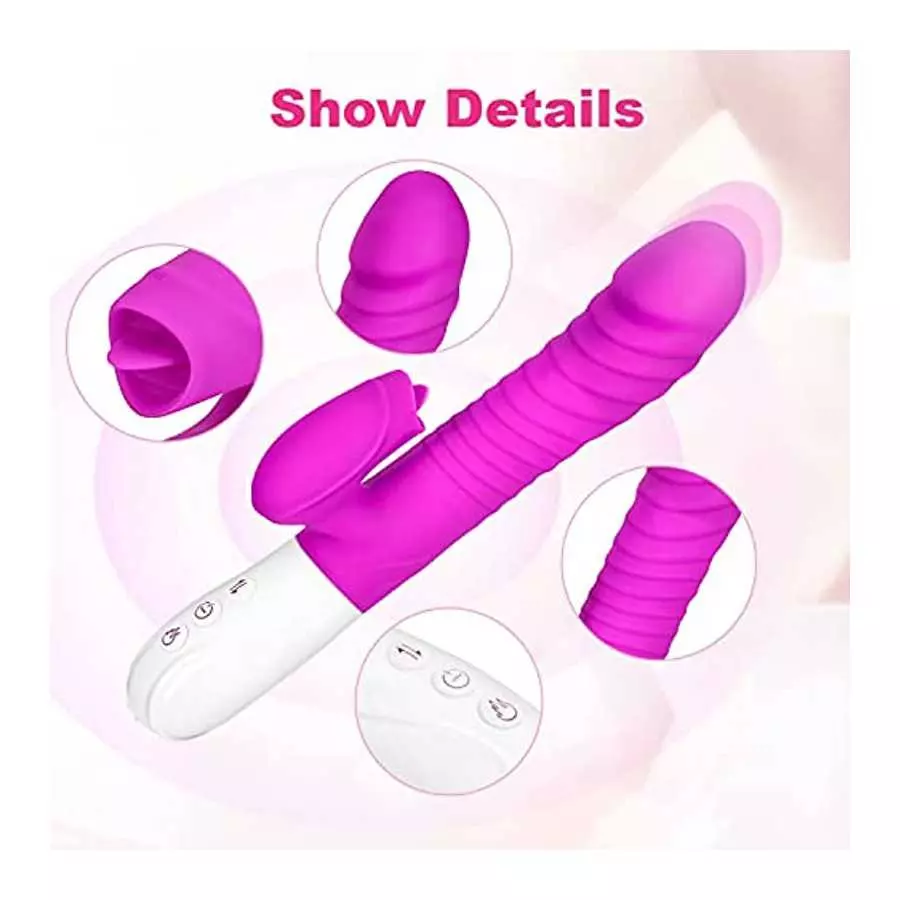 Rabbit Vibrator, Pulsating G Spot Rabbit Vibrator, 3-in-1 Pulse Combines Clitoral Licking, G-spot Stimulation Rabbit Vibrator an
