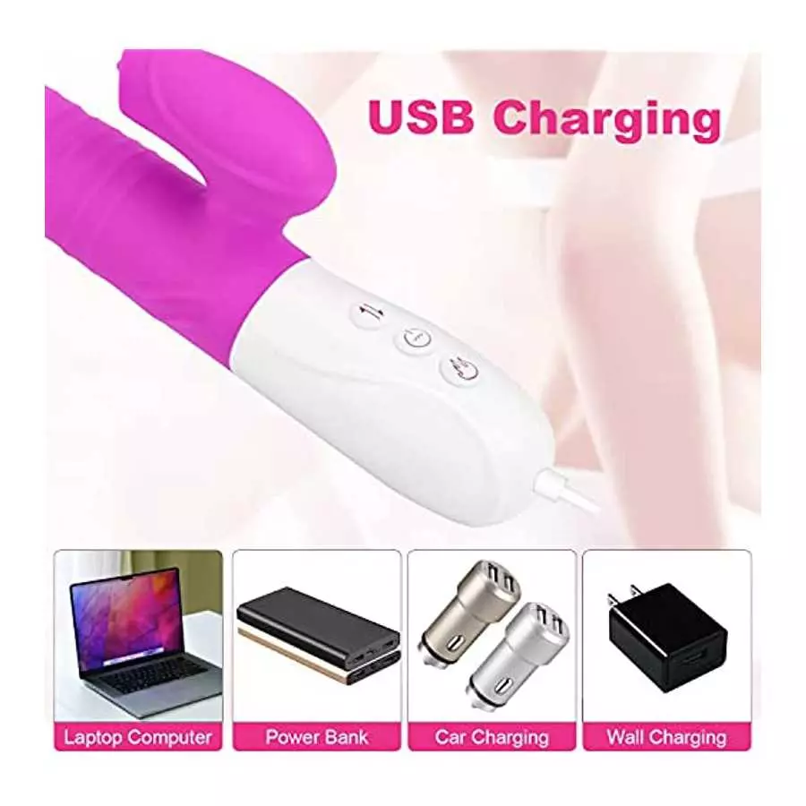 Rabbit Vibrator, Pulsating G Spot Rabbit Vibrator, 3-in-1 Pulse Combines Clitoral Licking, G-spot Stimulation Rabbit Vibrator an