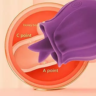 20 Women Rose Tongue & Lick 10 Modes Toys Vibrant Rose The Rose Toy for Women Couples Vibrator Toy for Women (02-Purple)