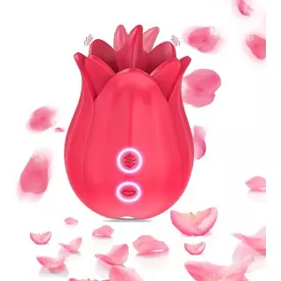 Rose Toy Vibrator for Women,Roses Shape Clitoralis Tongue Lick Rechargeable Waterproof Adult Sex Toys for Women Couples Vibrator