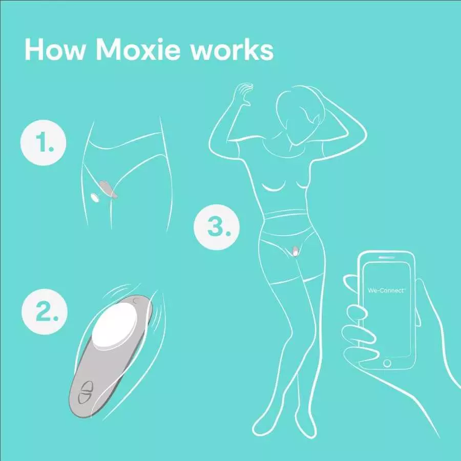 We-Vibe Moxie Panty Worn Vibrator Wearable Vibrating Clitoral Massager for Teasing Her Indoor & Outdoor Remote & Smartphone App 