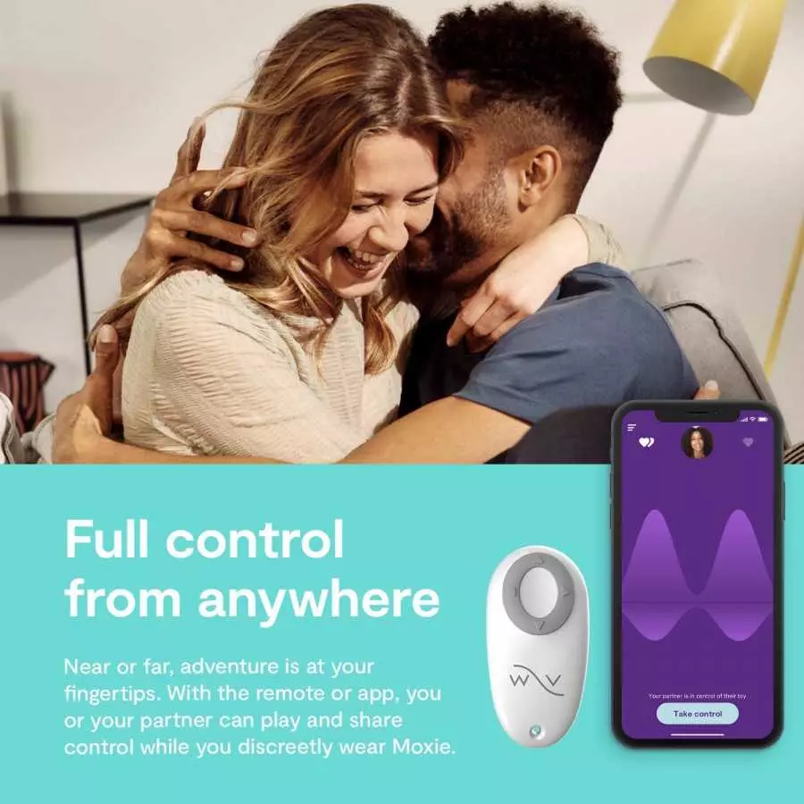 We-Vibe Moxie Panty Worn Vibrator Wearable Vibrating Clitoral Massager for Teasing Her Indoor & Outdoor Remote & Smartphone App 
